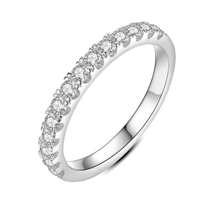 Moissanite Wedding Band | White Gold