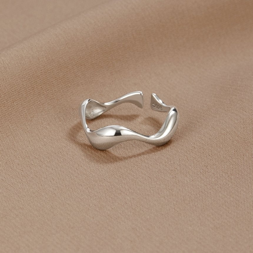 Silver Wave Adjustable Ring