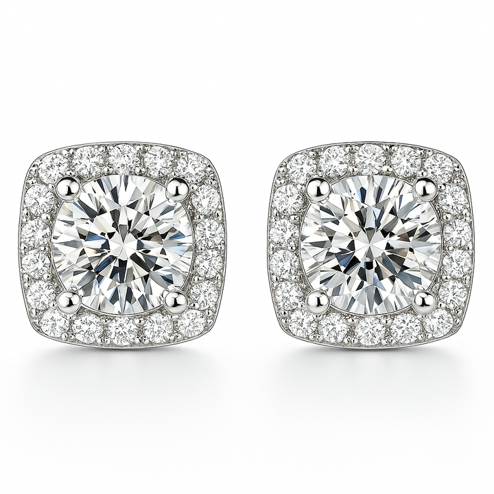 Glacé Glamour Earrings | White gold