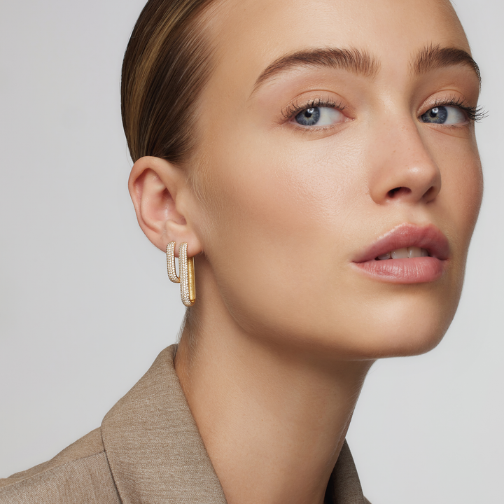 Icon Pavé Hoops | Gold