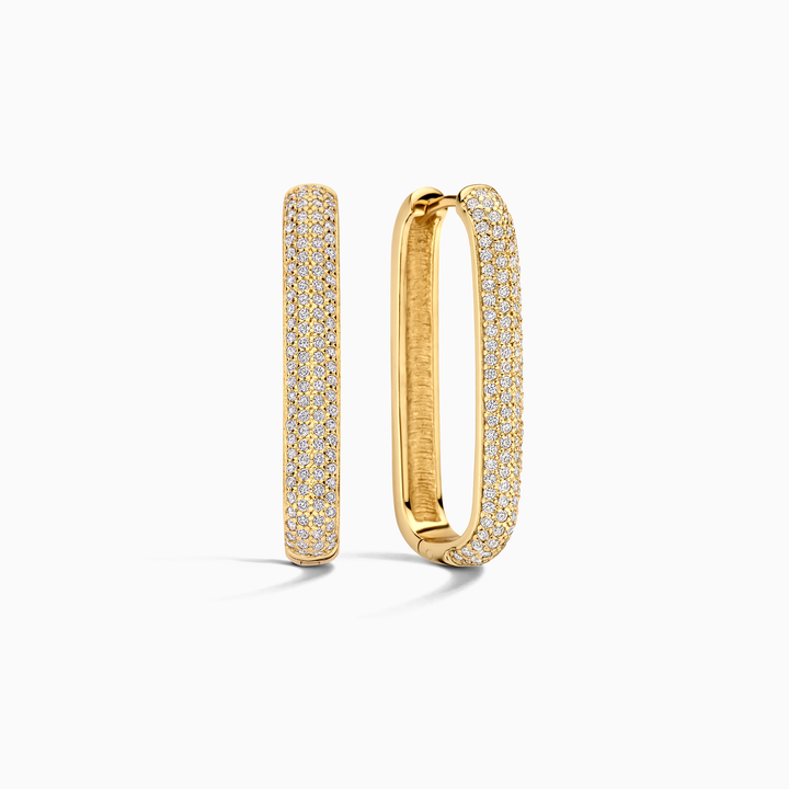 Large Icon Pavé Hoops | Gold
