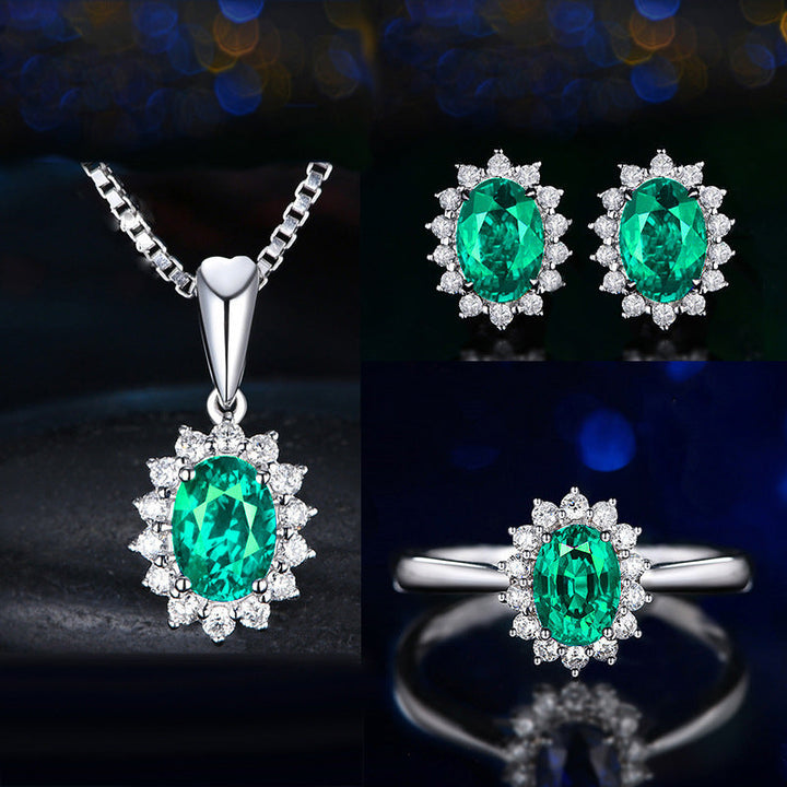 Sophia Fleurane Green Set | White Gold