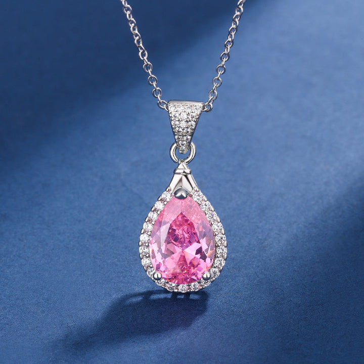 Aria Teardrop Pink Set | White Gold 