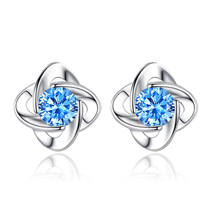 Seren Clover Loop Set Blue | White Gold