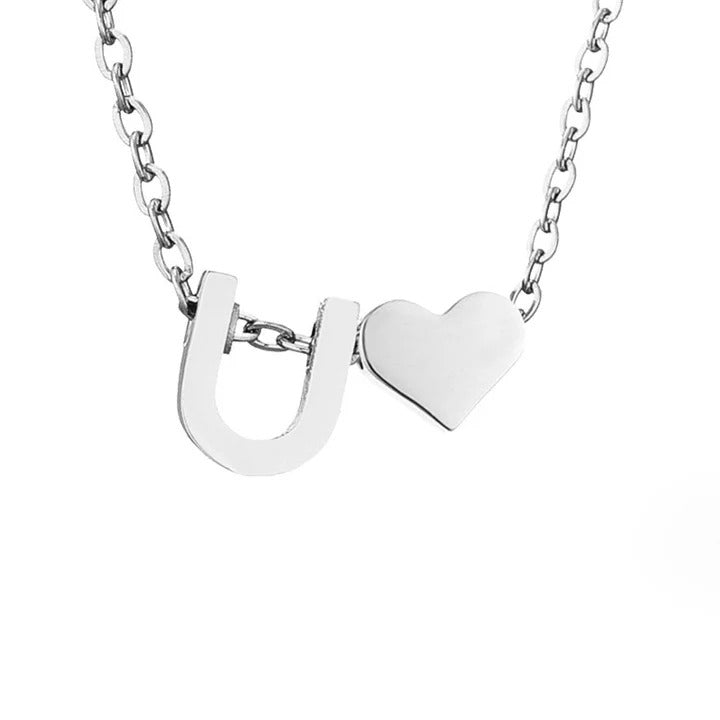 Forever Love & Letter Silver Necklace