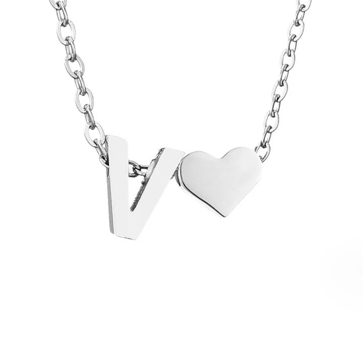 Forever Love & Letter Silver Necklace
